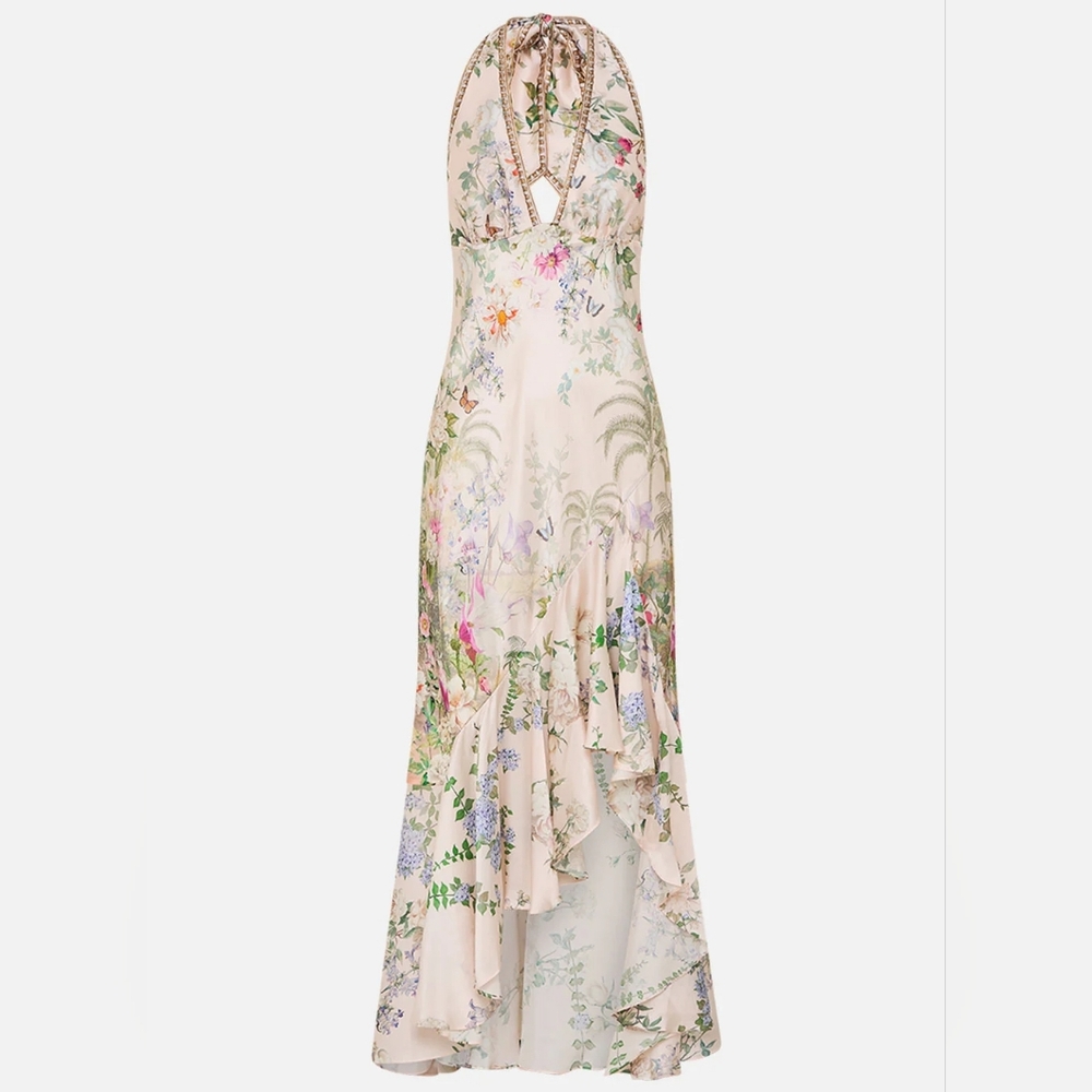Camilla bias halter dress with ruffle hem - Picture 6 of 13
